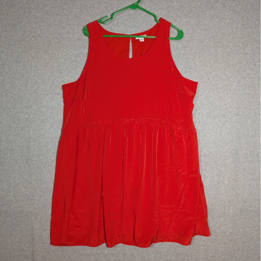 Old Navy Dress Women XXL Red Sleeveless Babydoll Empire Waist Mini Flowy